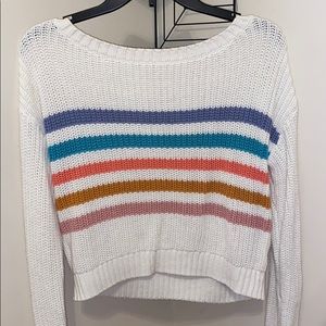 Aeropostale Girls' Striped Drop-Shoulder Sweater